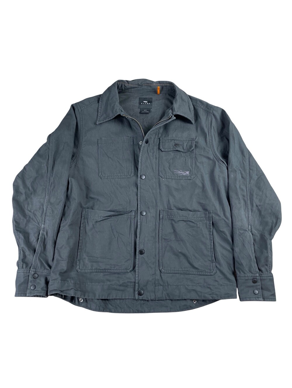 Sitka Harvester Chore Jacket Full Zip Black Canvas M-65 Style Men's Medium